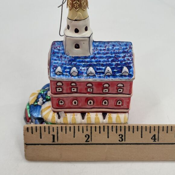 Landmark Creations Faneuil Hall Marketplace Boston Glass Ornament Hand Painted - Picture 12 of 13